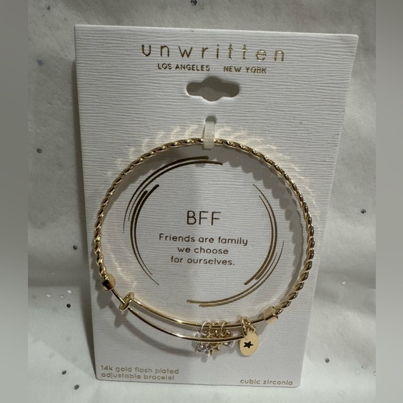 NWT Unwritten Two-Tone BFF Charm Bangle Bracelet - Picture 2 of 3